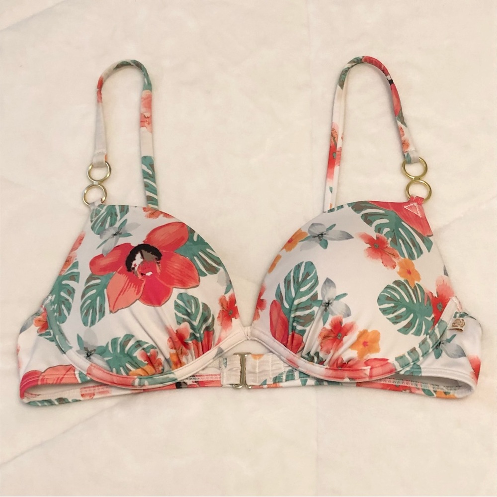 La Vie En Rose Tropical Floral Bikini Top